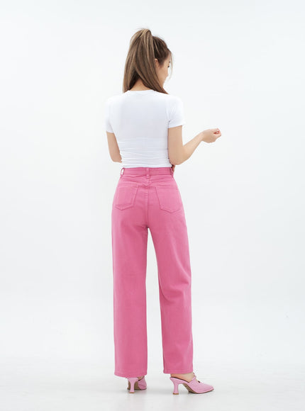 Pink Color Wide Leg Cotton Pants CM18