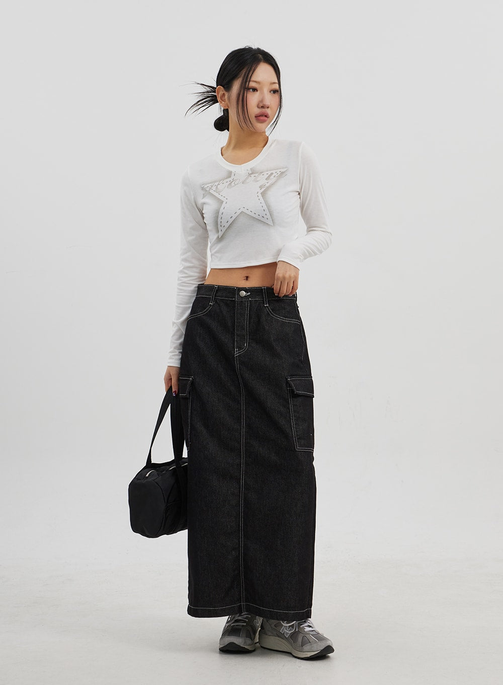 Star Long Sleeve Cropped Top CJ330