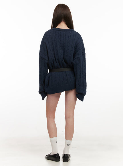 Cable Knit Oversized Sweater IF505