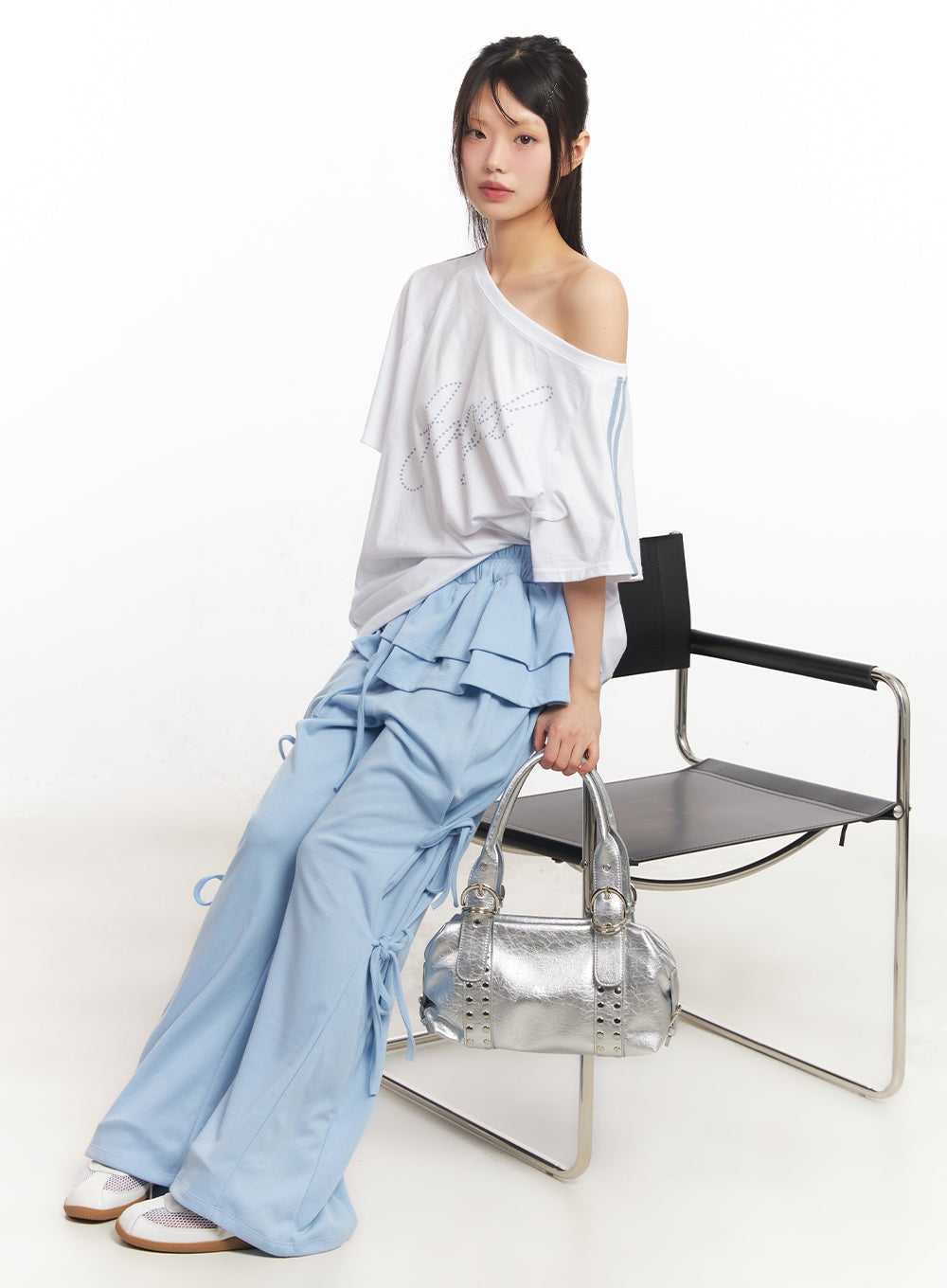 frill-skirt-layered-ribbon-sweatpants-iy502