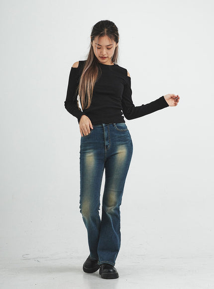 Livia Open Shoulder Long Sleeve Top CS15