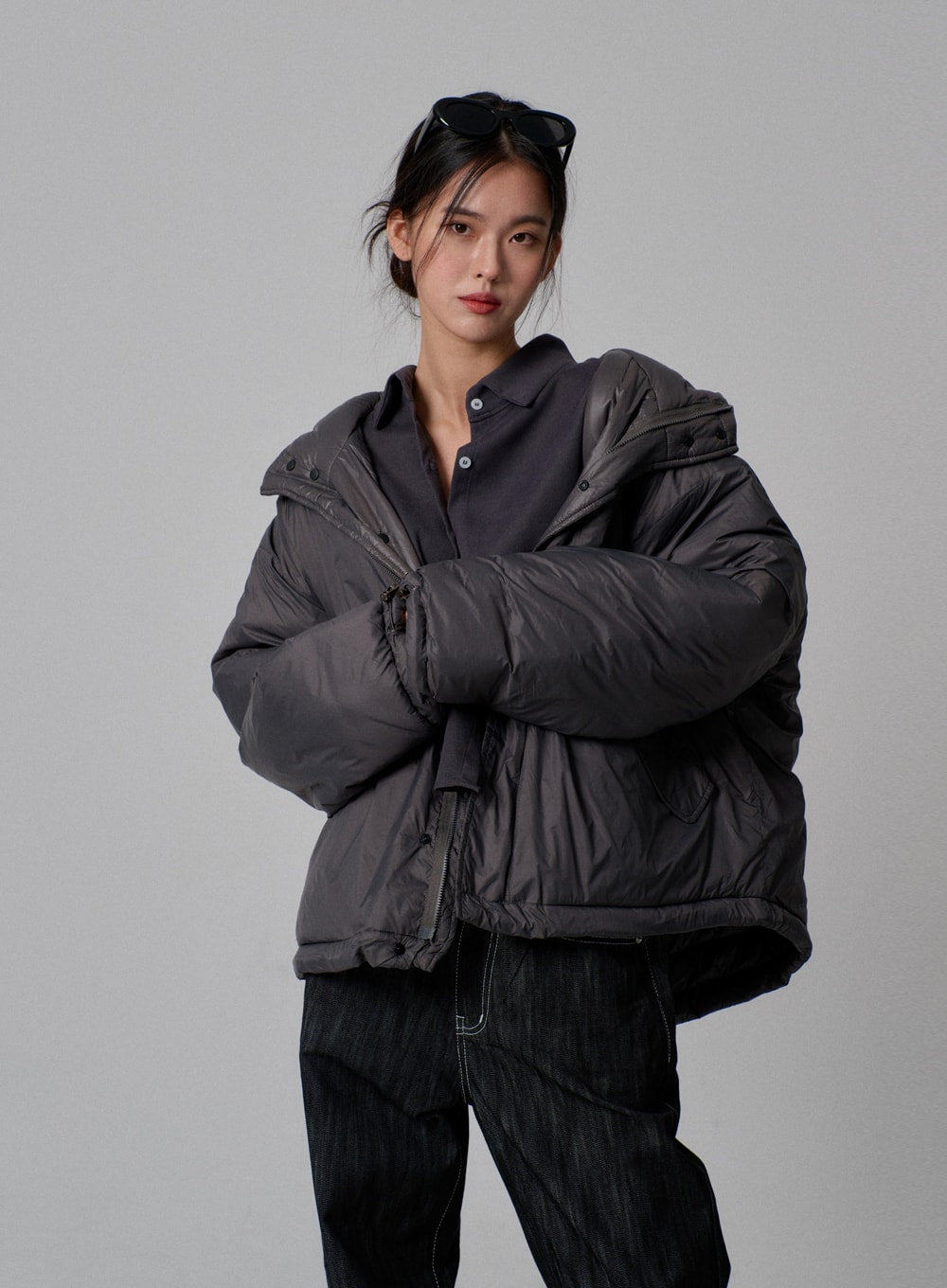 Dark Wash Baggy Jeans IJ313