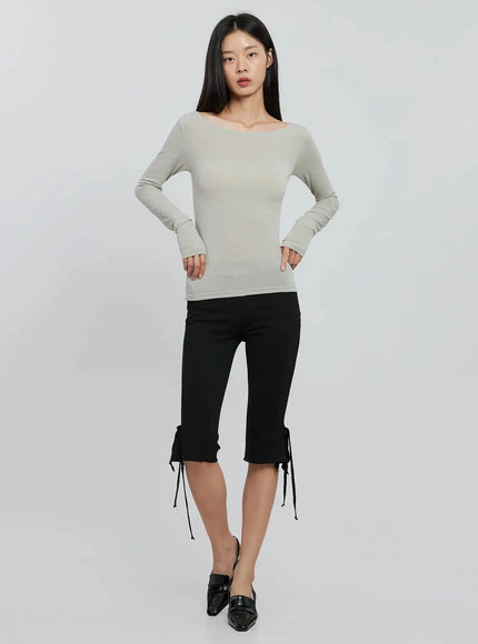 Boat Neck Long Sleeve Tee IO530
