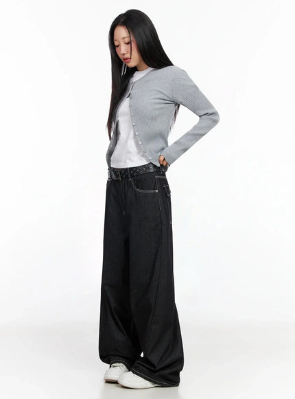 Arlet Wide-Leg Black Jeans CA513