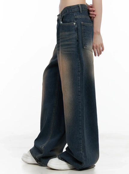 Solji Acid Washed Wide-Leg Jeans IL531
