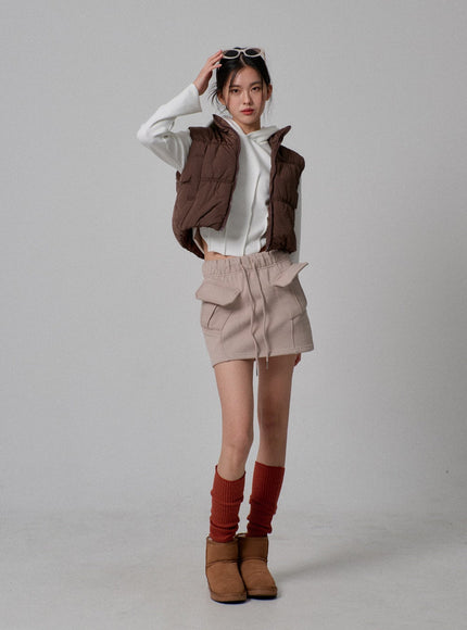 Stitch Cropped Hoodie IJ313