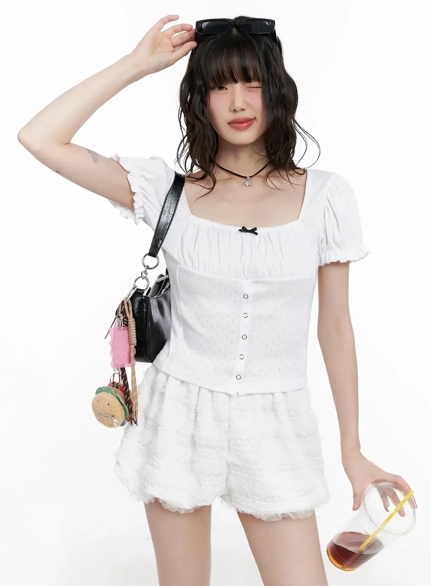 ribbon-detail-puff-sleeve-top-il528