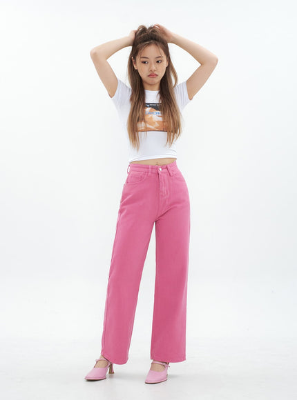 Pink Color Wide Leg Cotton Pants CM18