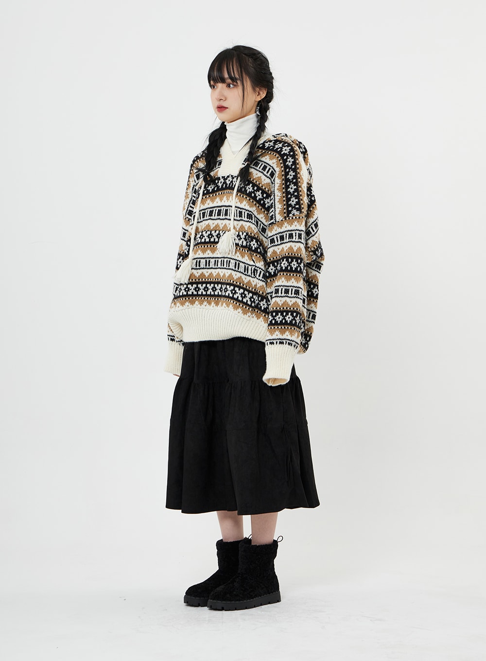 Long Hooded Knit BN01