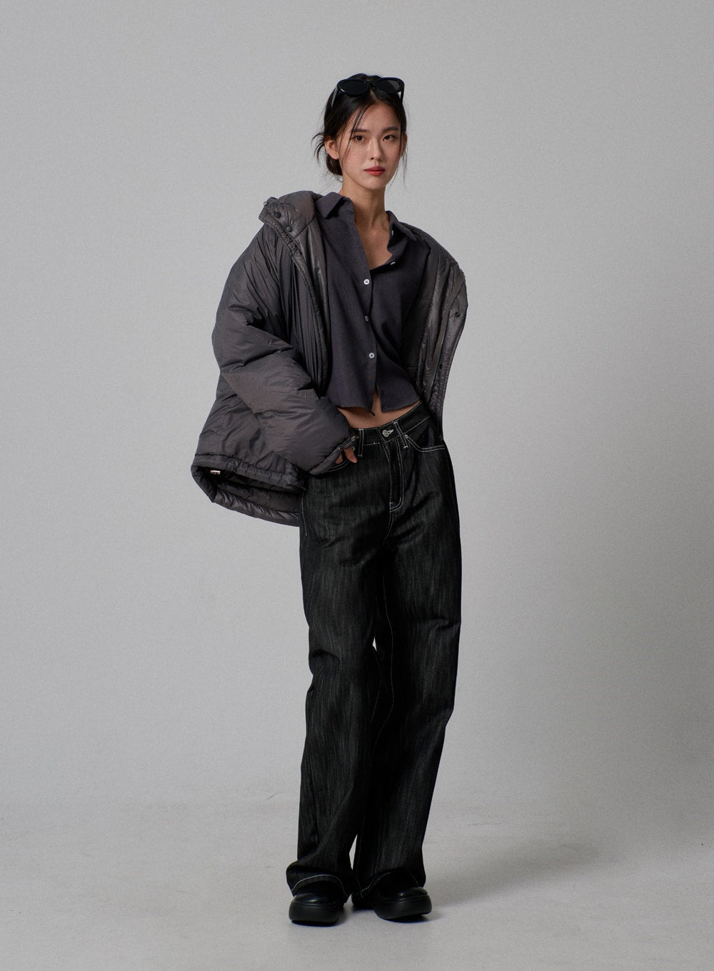 Dark Wash Baggy Jeans IJ313