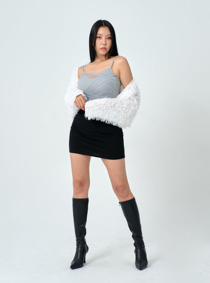 Mesh Detail Crop Sleeveless Top IN25