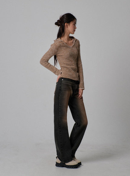 Vintage Wash Bootcut Jeans IJ310