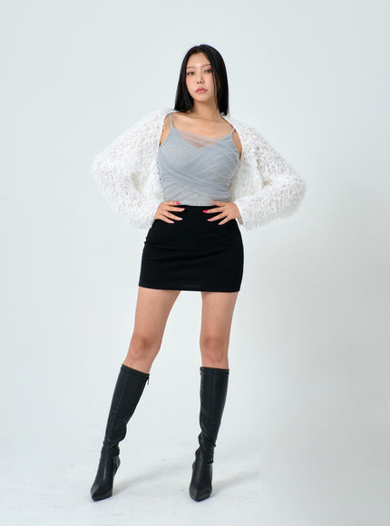 Mesh Detail Crop Sleeveless Top IN25