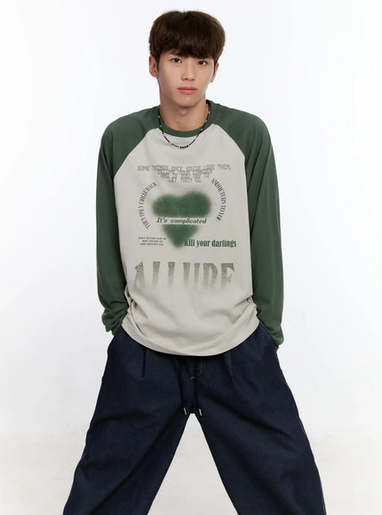 Men's Graphic Raglan Long Sleeve T-Shirt IS529