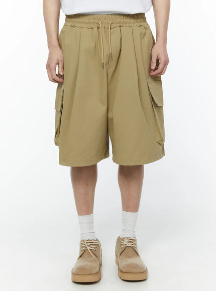 Men's Beige Cargo Bermuda Shorts IA530