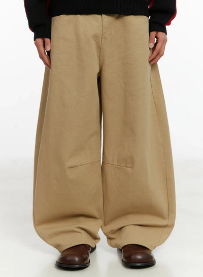 mens-curved-fit-beige-wide-leg-pants-id523 / Beige