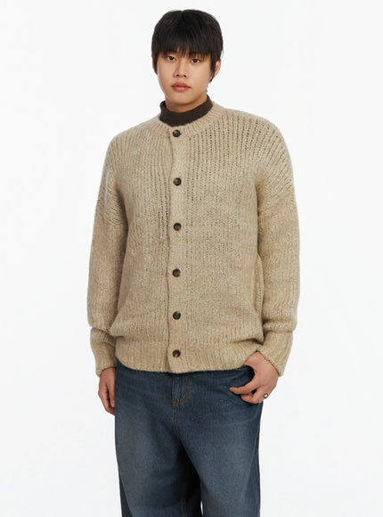 mens-oversized-knit-cardigan-if503 / Beige