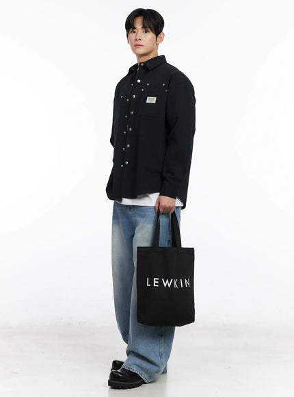 men-s-button-up-bio-cotton-shirt-im518 / Black