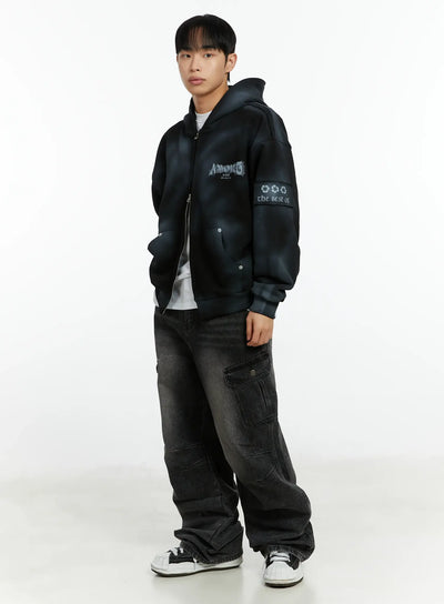 mens-street-style-graphic-hoodie-if510 / Black