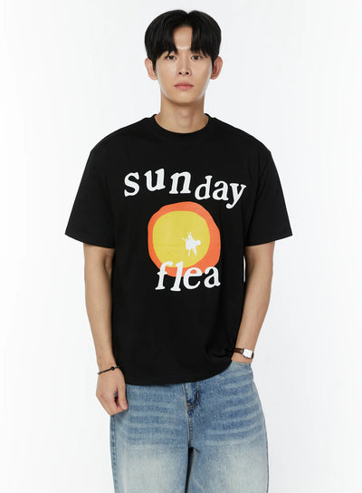 mens-sunday-graphic-t-shirt-iu504 / Black
