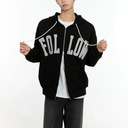 mens-follow-me-zip-up-hoodie-io531 / Black