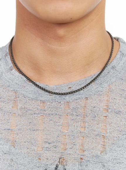 simple-chain-necklace-im516 / Black