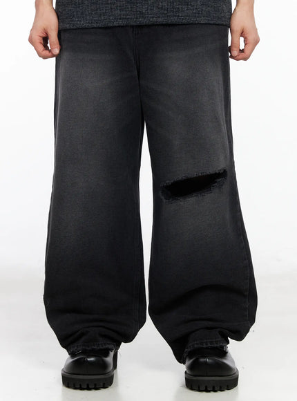 mens-distressed-baggy-jeans-ia501 / Black