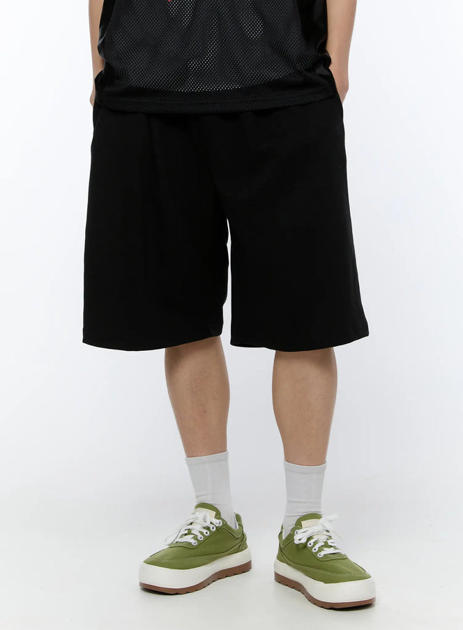 mens-relaxed-fit-sweatshorts-black-ia517 / Black