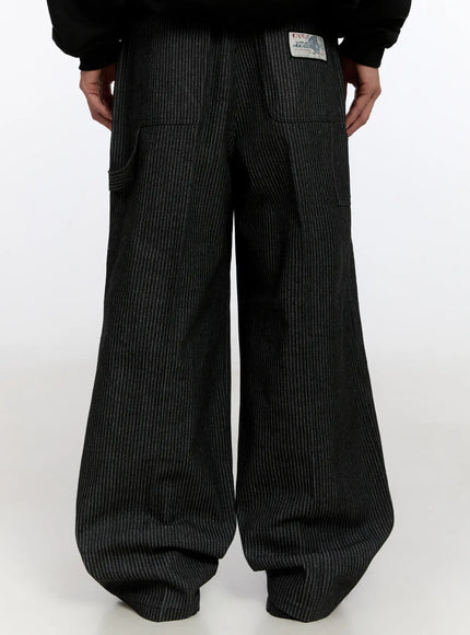mens-wide-leg-jeans-in524 / Black
