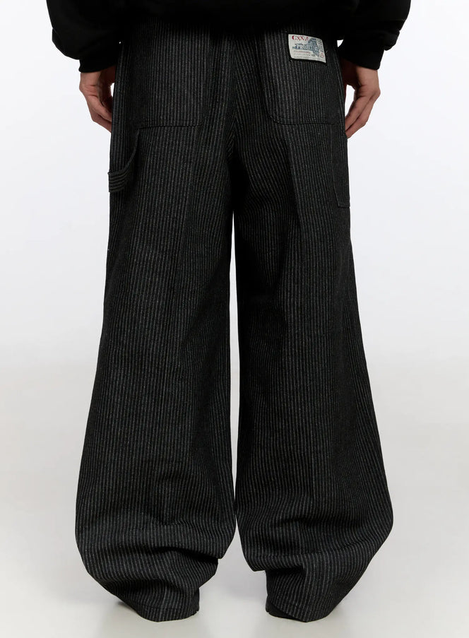 mens-wide-leg-jeans-in524 / Black