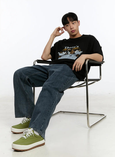 mens-cute-graphic-t-shirt-ia508 / Black