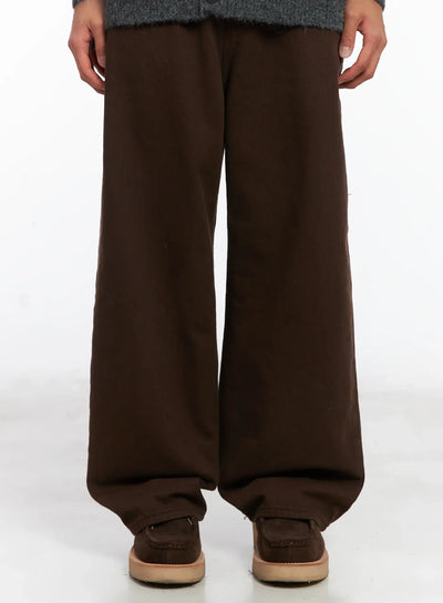 mens-brown-herringbone-wide-cotton-pants-id511 / Brown