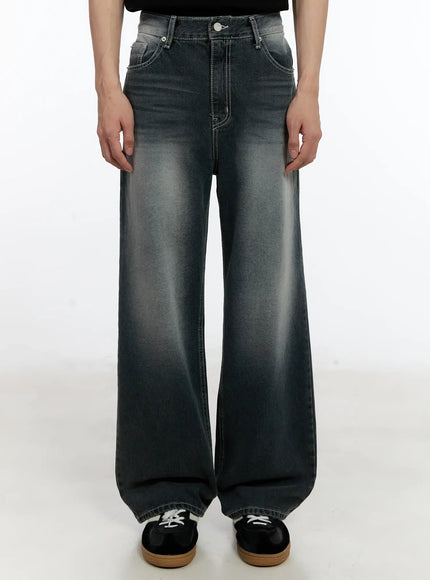 mens-loose-fit-straight-jeans-id502 / Dark blue