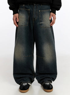 mens-vintage-big-pocket-jeans-in524 / Dark blue