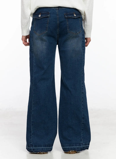 mens-vintage-flare-jeans-ia502 / Dark blue
