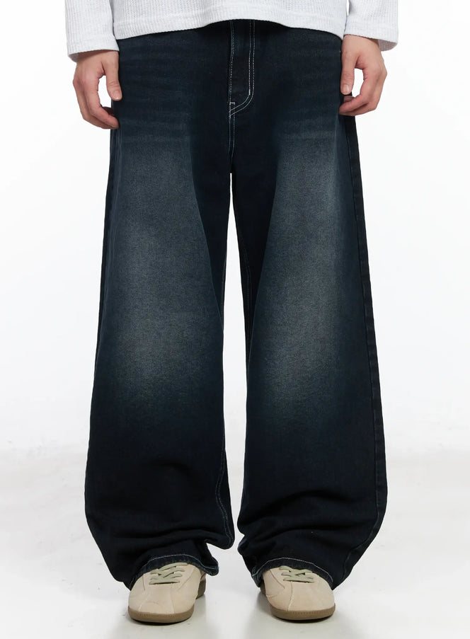 mens-wide-leg-jeans-im523 / Dark blue