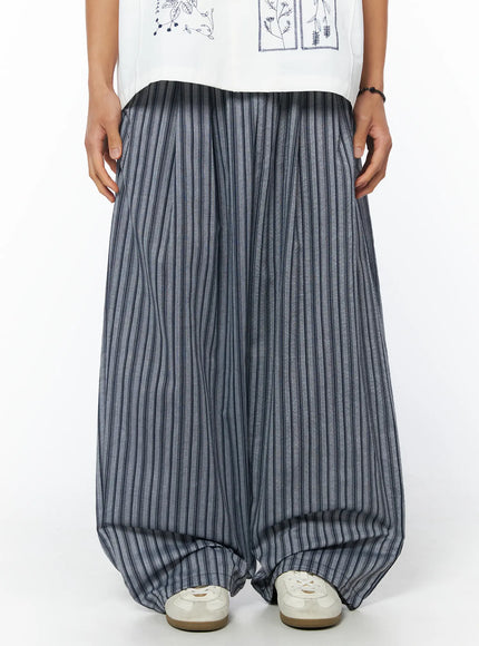 mens-striped-balloon-fit-pants-iu503 / Dark blue
