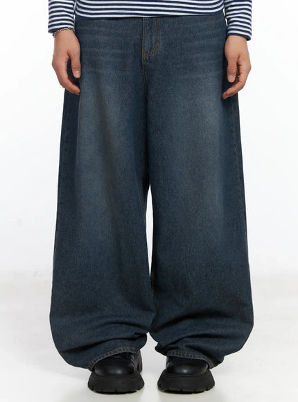 mens-wide-leg-jeans-if503 / Dark blue