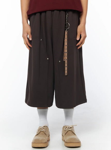 mens-dark-brown-bermuda-sweat-shorts-iu503 / Dark brown