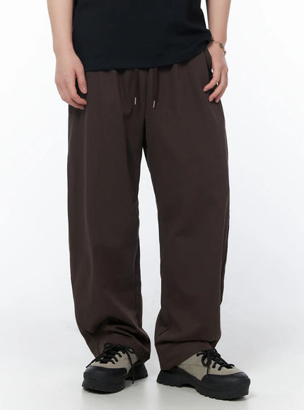 mens-relaxed-fit-track-pants-dark-brown-iy522 / Dark brown