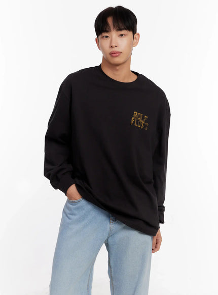 mens-rolf-graphic-long-sleeve-top-io-528 / Dark gray