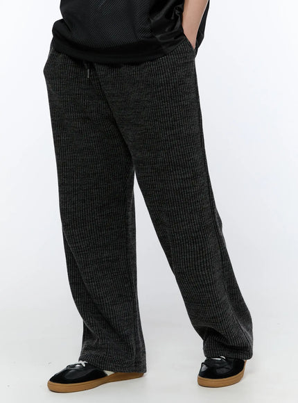 mens-ribbed-wide-leg-sweatpants-dark-gray-ia517 / Dark gray