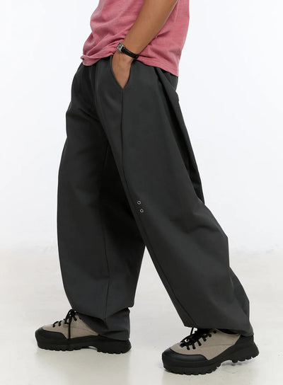 mens-cotton-wide-leg-pants-im530 / Dark gray