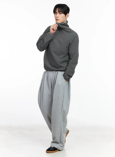 mens-hooded-quarter-zip-anorak-im518 / Dark gray