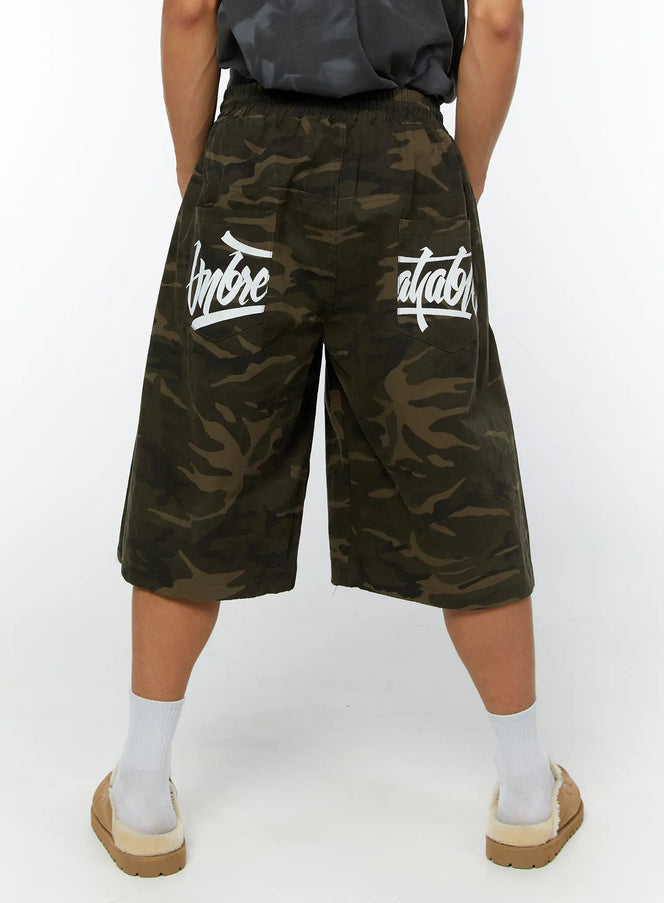 mens-camo-bermuda-shorts-dark-green-iy513 / Dark green