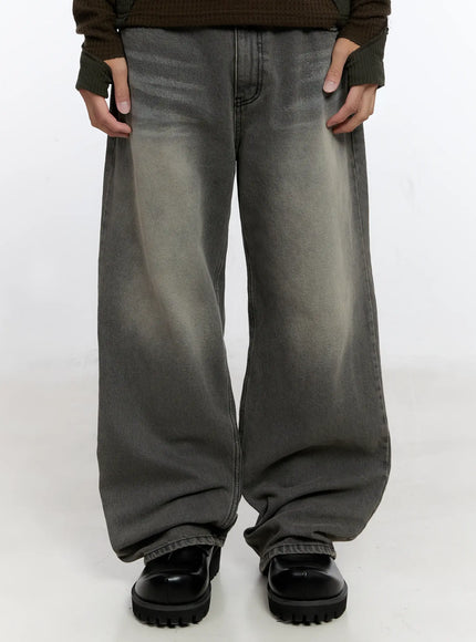 mens-wide-washed-jeans-is530 / Gray