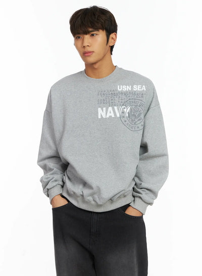 mens-usn-fleece-sweatshirt-ij514 / Gray