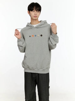 mens-button-detail-hoodie-in503 / Gray