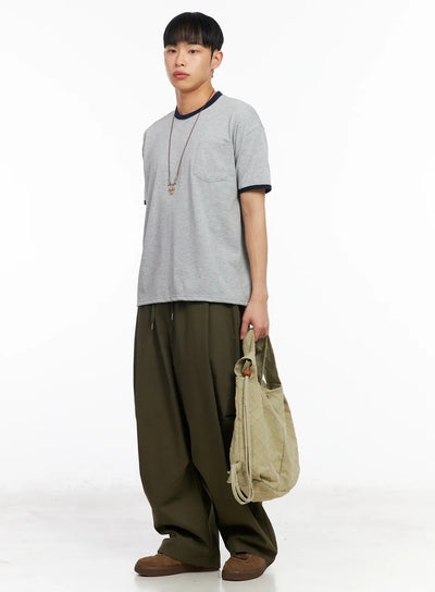 mens-cotton-contrast-trim-tee-ia501 / Gray