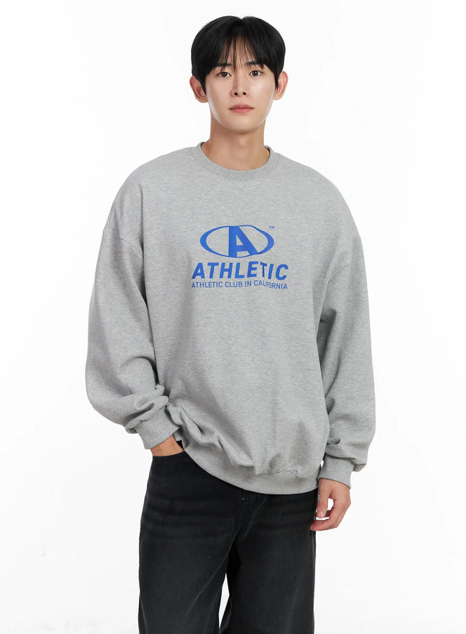 mens-athletic-oversized-sweatshirt-ij521 / Gray